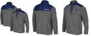 Colosseum Men's Heather Charcoal, Navy Penn State Nittany Lions Huff Snap Pullover